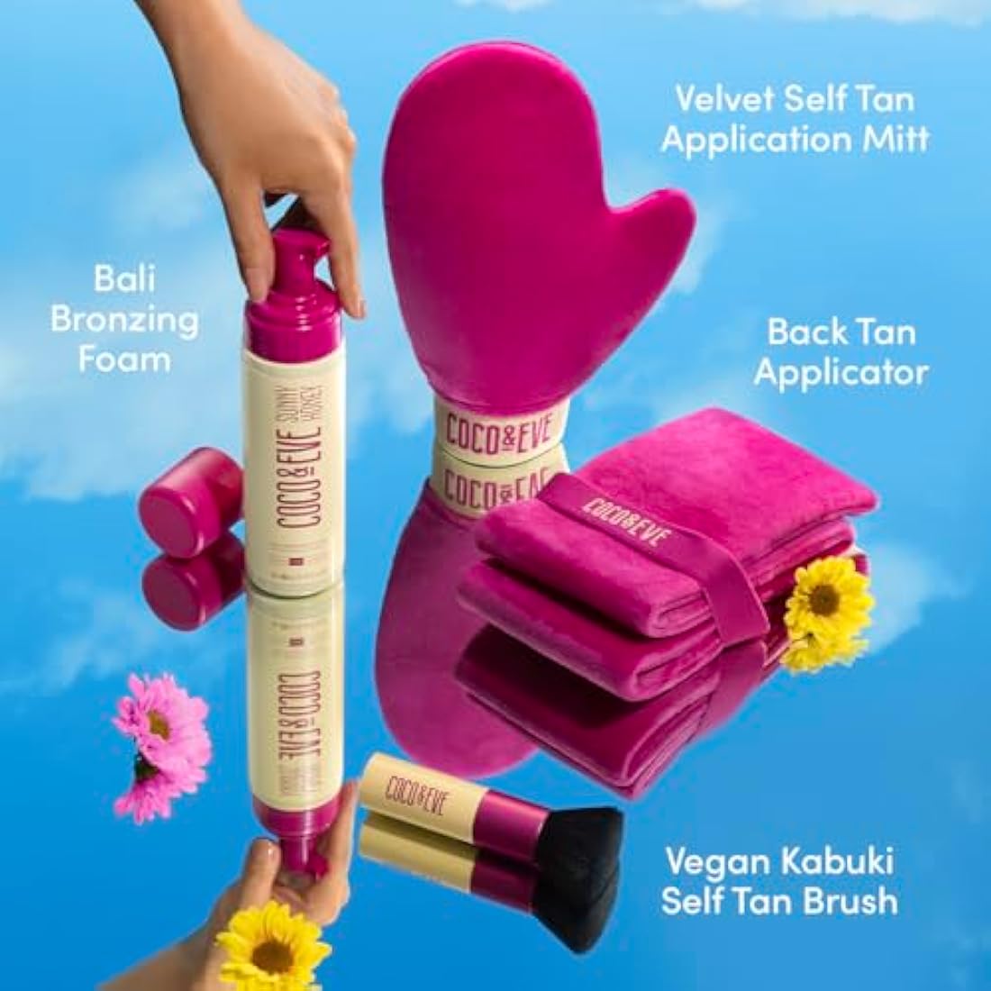 Coco & Eve Bali Bae Self Tan Set – Dark Sunless Tanning Mousse with Mitt