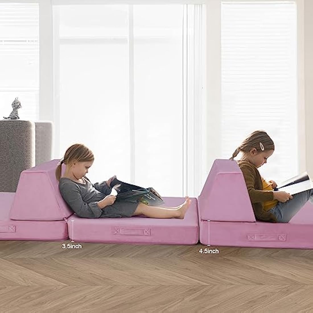 MeMoreCool 8-Piece Modular Kids Play Sofa – Convertible Foam Toddler Couch