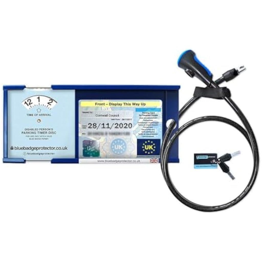 Jolof Store Double Blue Badge Protector & Clock Steering Wheel Lock