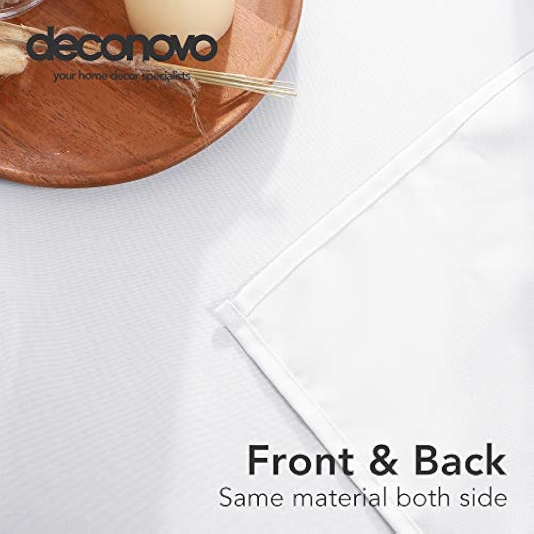 Deconovo White Oxford Tablecloth – Waterproof & Wrinkle Resistant