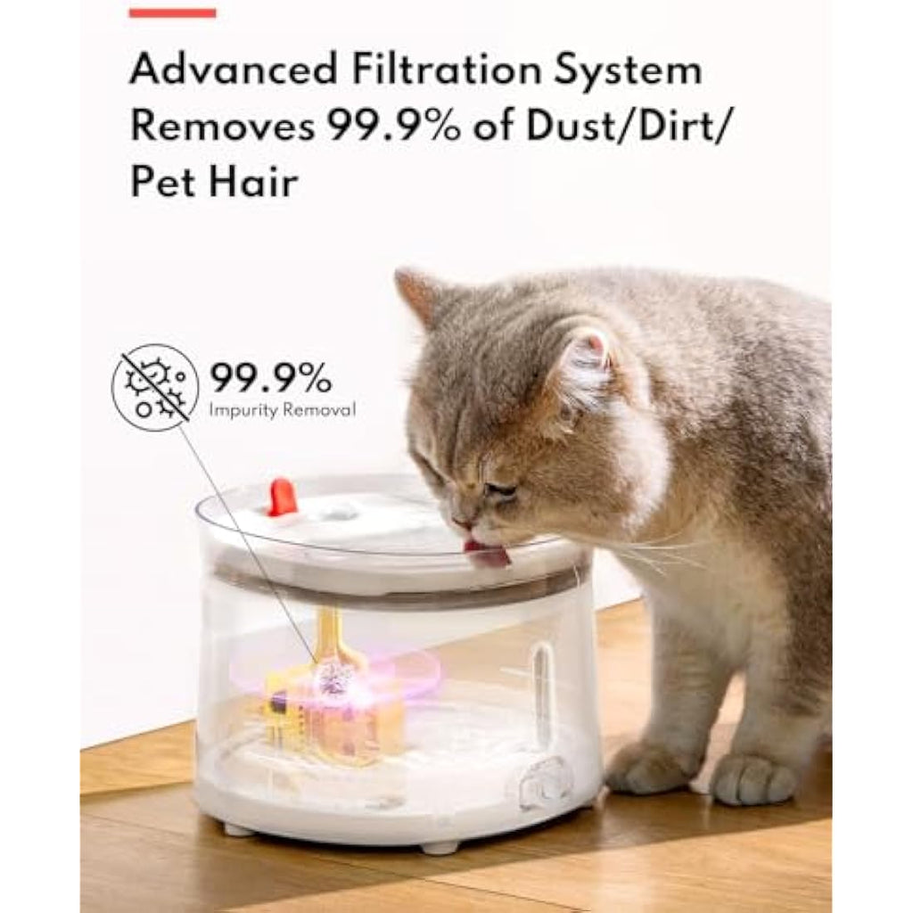 Homerunpet Porcelain Cat Water Fountain – 2L Ultra Quiet Wireless Pump