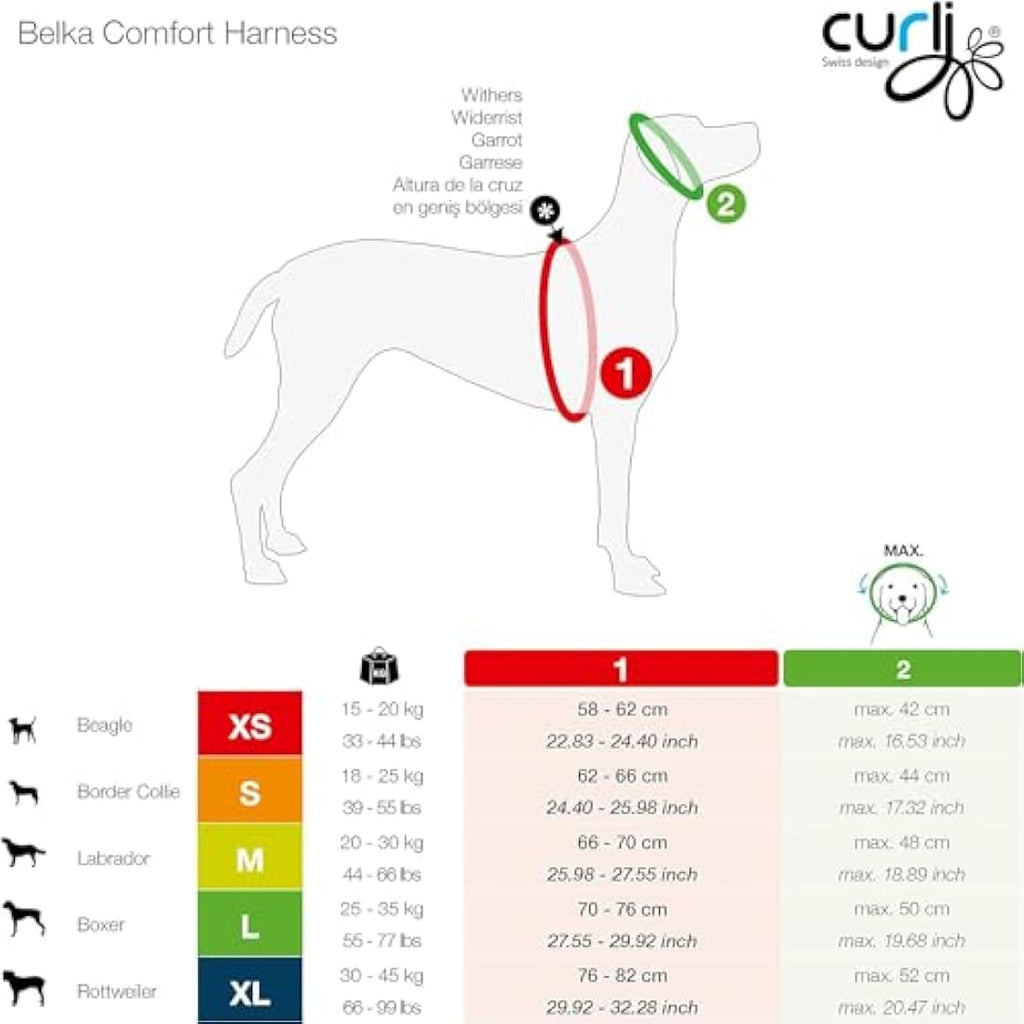 Curli Belka Comfort Dog Harness | Lightweight Choke-Free Mesh - Black - XS