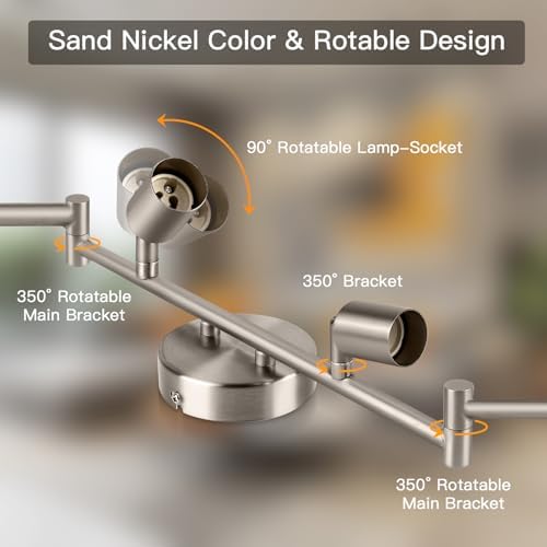 Dehobo 6-Way Ceiling Spotlight – Matte Nickel Adjustable GU10 Track Light