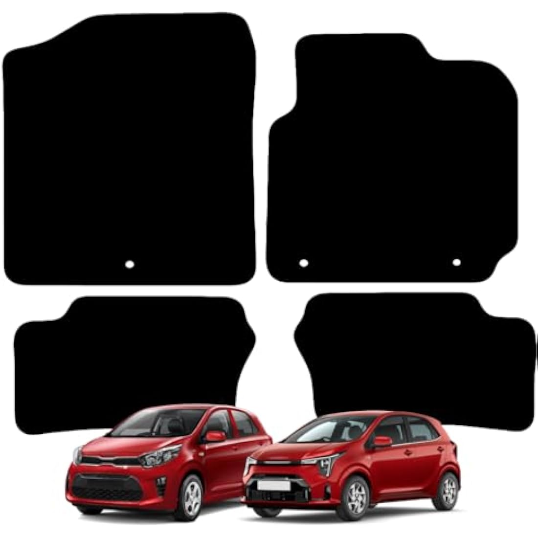 Jolof Store Kia Picanto 2017+ Tailored Car Mats | Black All-Weather Set