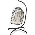 Chihee Foldable Wicker Egg Chair with Stand | Hanging Swing for Patio