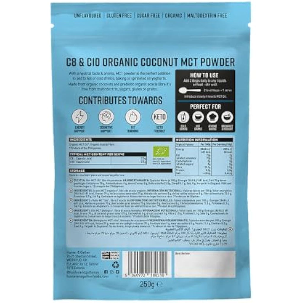 Hunter & Gather C8/C10 MCT Powder – 100% Organic Coconut - 250g