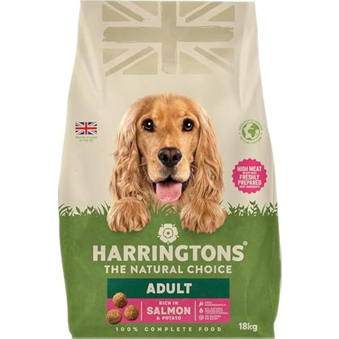 Harringtons Salmon & Potato Dry Adult Dog Food – Natural & Grain Free 18kg
