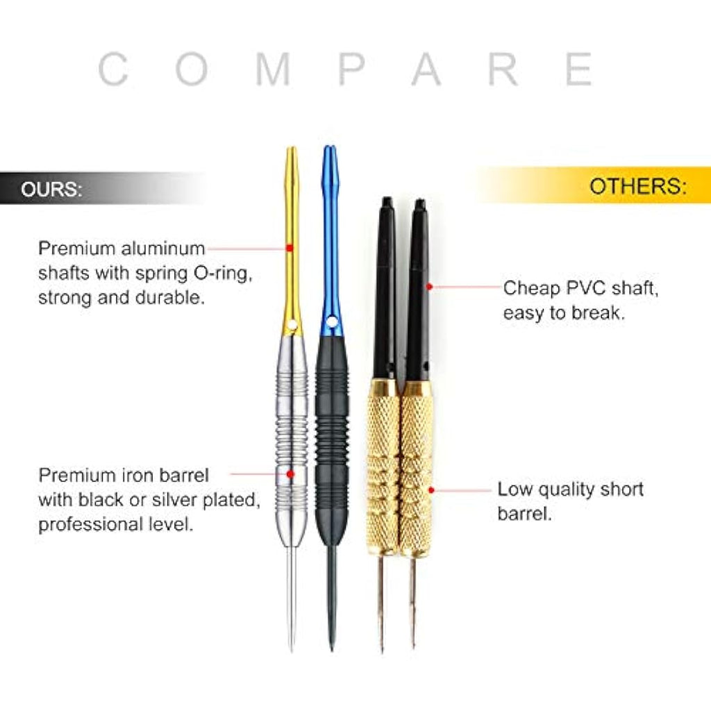 Centaur 12 Pack Steel Tip Darts - 22g Professional Metal Dart Set