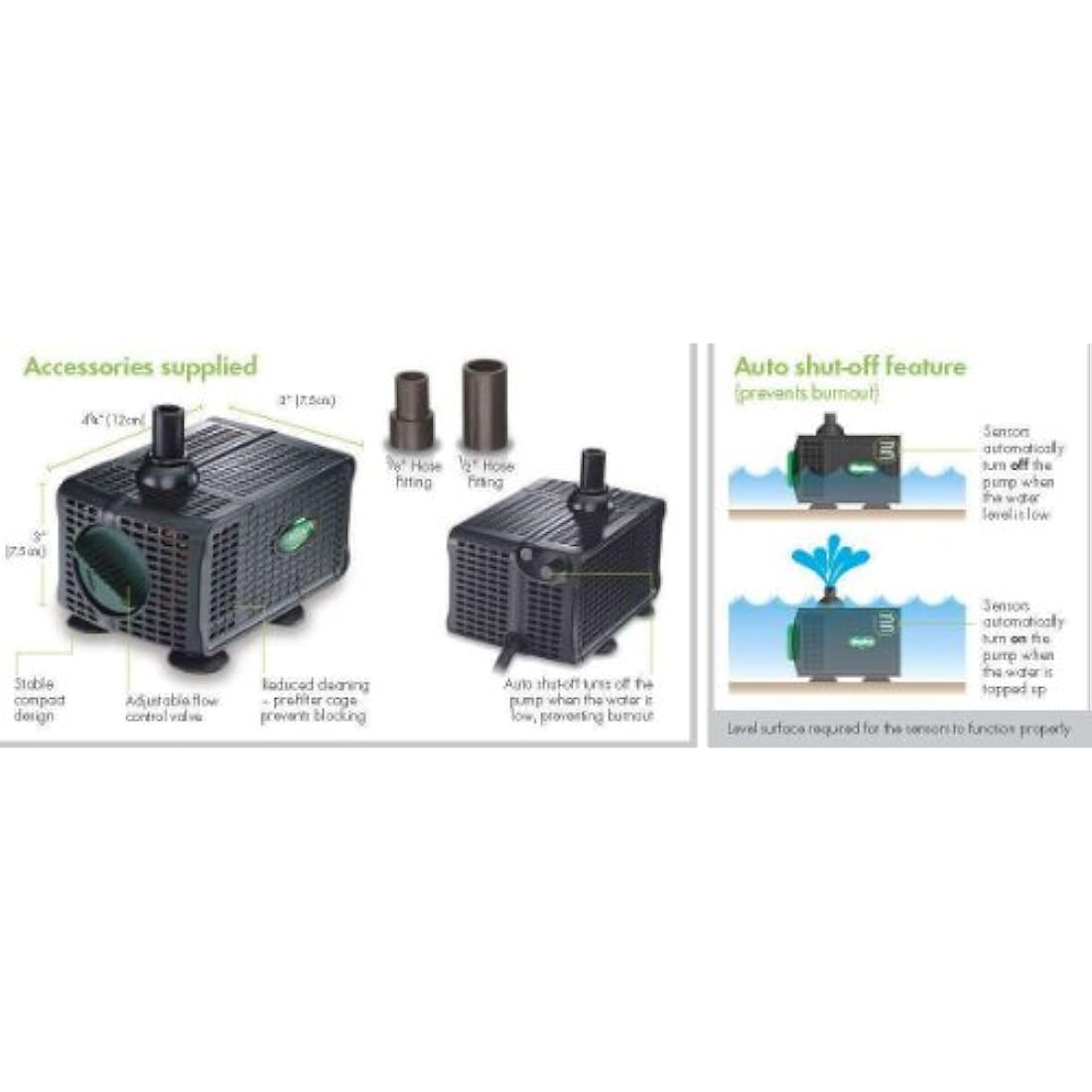 Blagdon 650 Water Feature Pump with Auto Shut-Off Sensor – 650 L/H