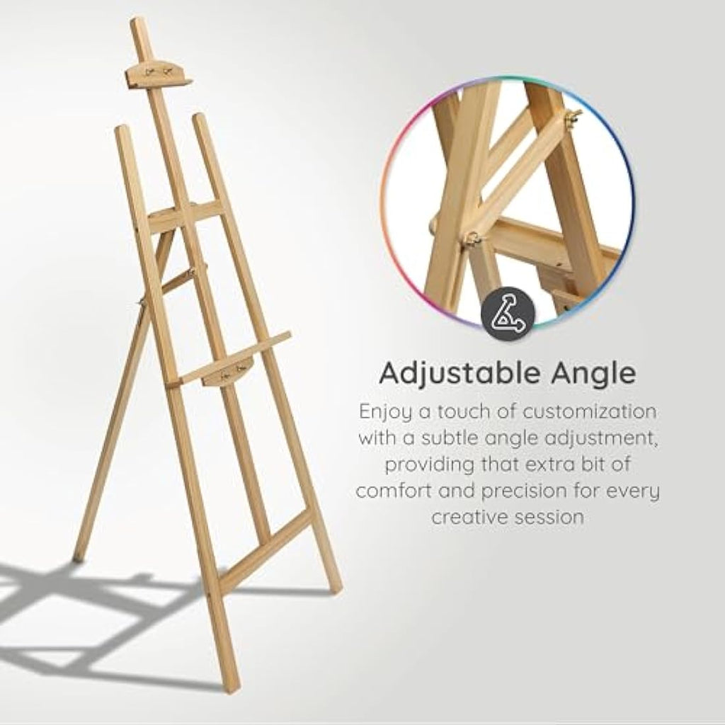 Jolof Store Pinewood Artist Easel – Adjustable Portable Display Stand