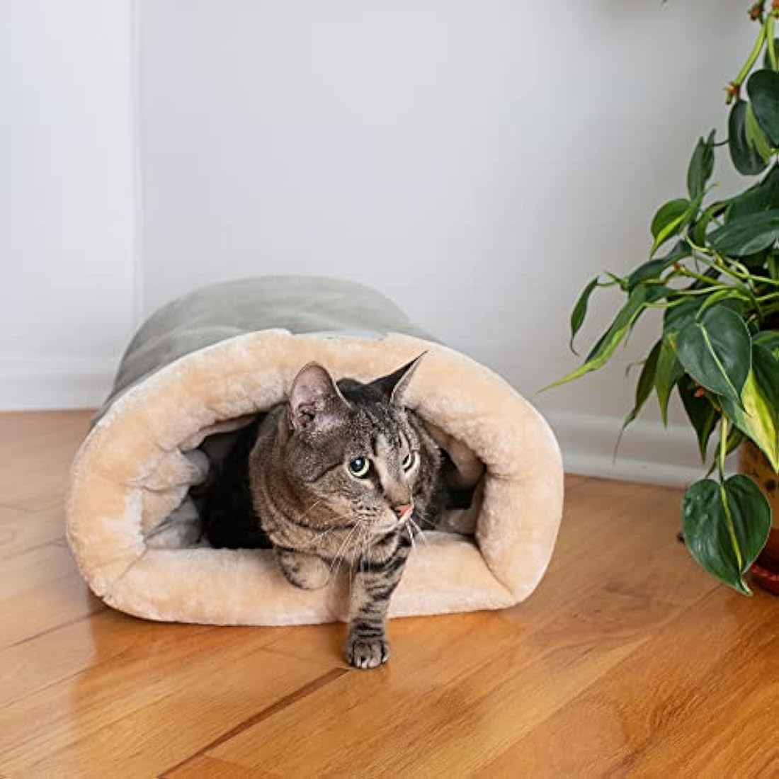 Armarkat Sage Green Cat Bed – Washable Faux Suede & Fur Pet Bed, 22-Inch
