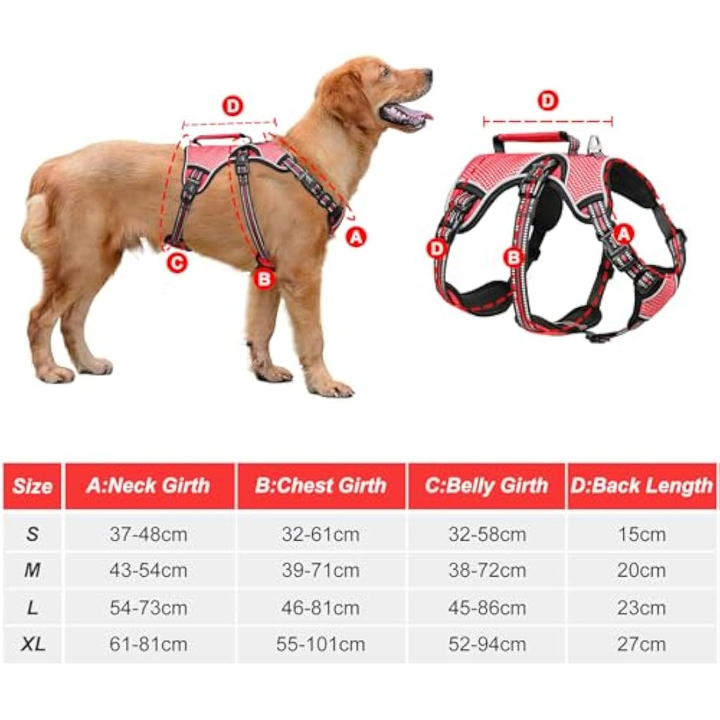Jolof Store Escape Proof No Pull Dog Harness – Reflective Red Vest, XL