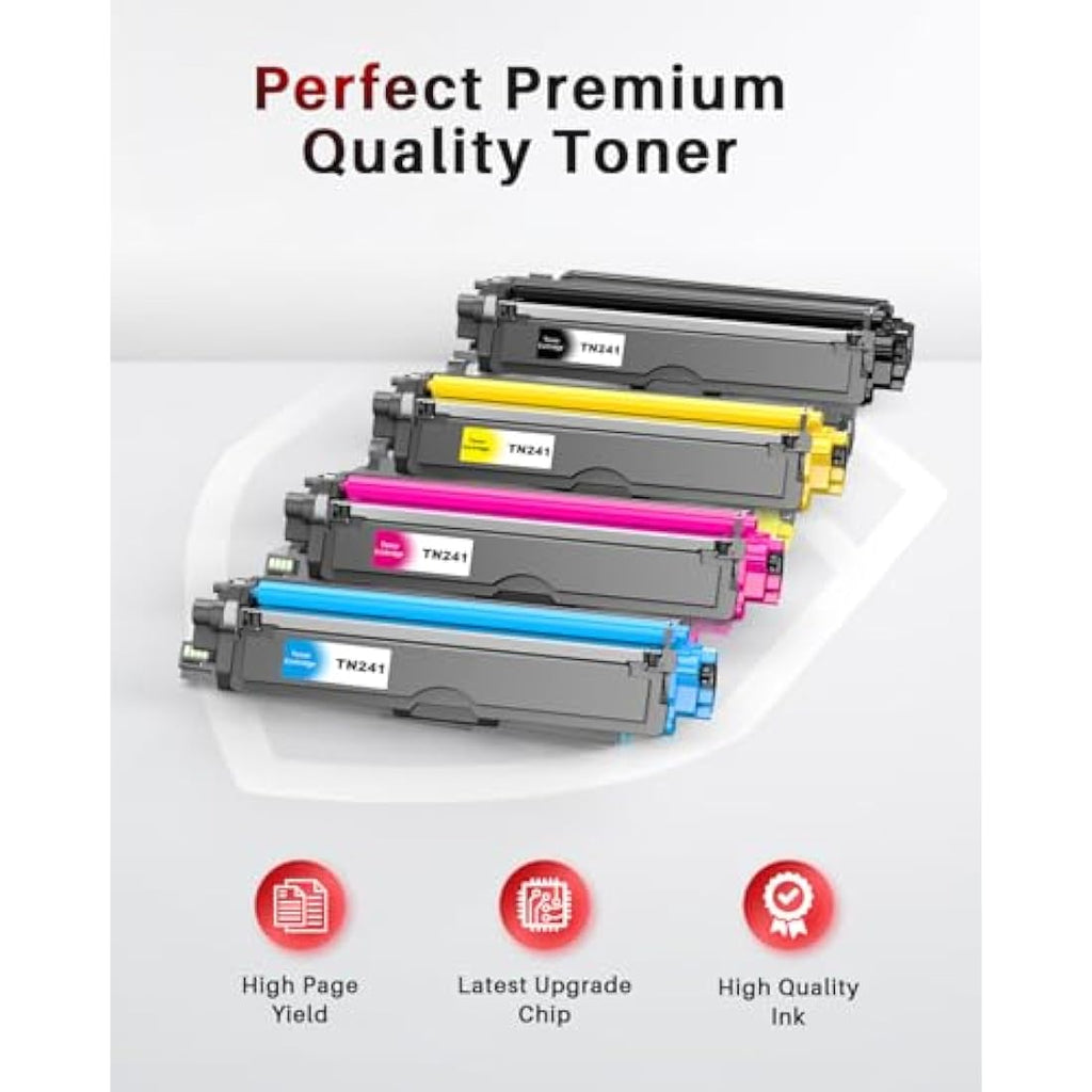 Halloya TN241 TN245 Toner Cartridges for Brother HL-3140CW 9020CDW | 4-Pack