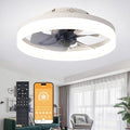 MOSSCO 40CM Flush Mount Ceiling Fan with Light - Dimmable LED White