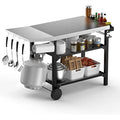 Onlyfire Stainless Steel BBQ Food Prep Table – 3-Tier Outdoor Grill Cart