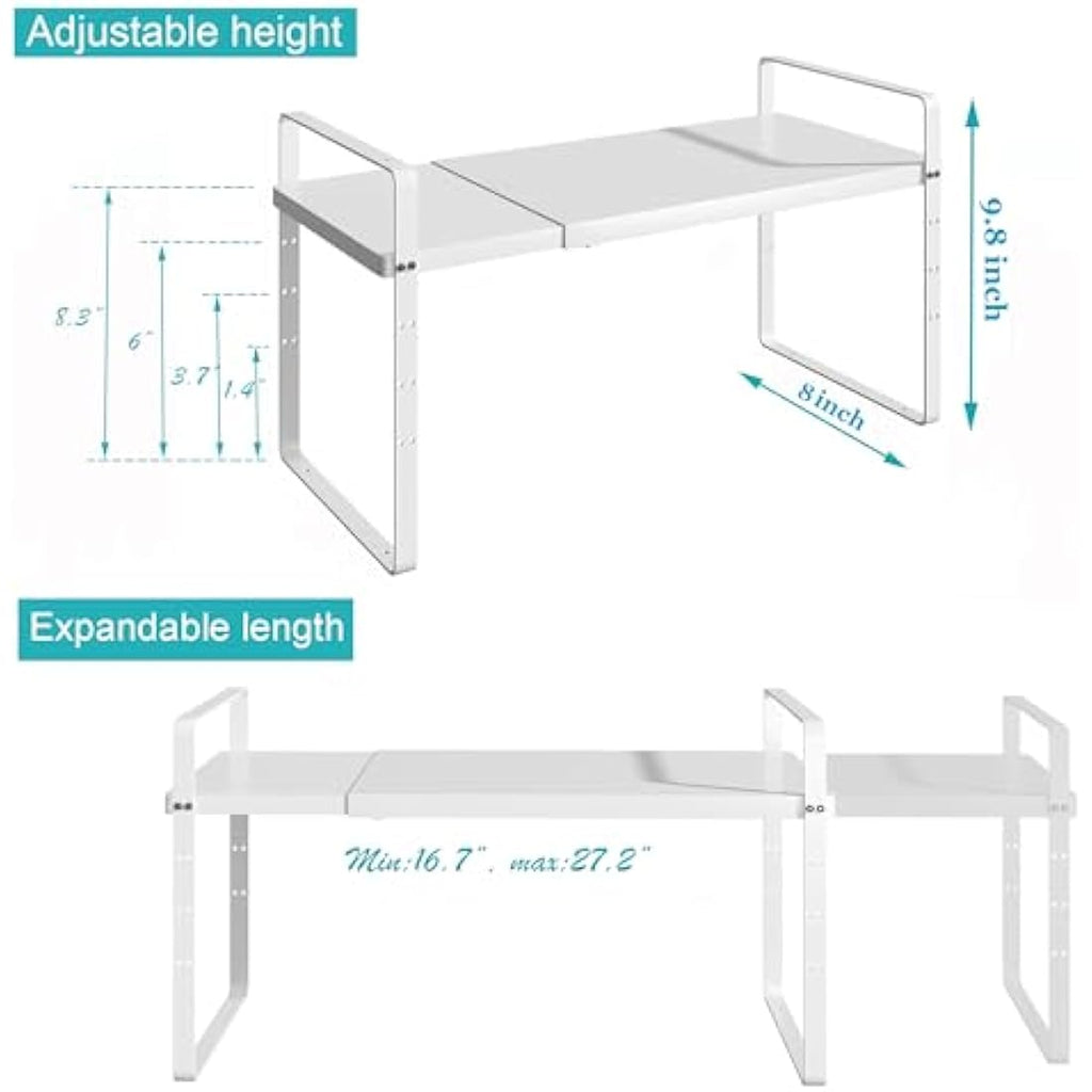 iPEGTOP Expandable Cabinet Shelf Organizer – Heavy Duty Steel Metal Rack
