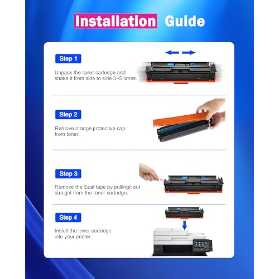 SODFACE 207X Toner Cartridge 4-Pack for HP Color LaserJet Pro M283fdw