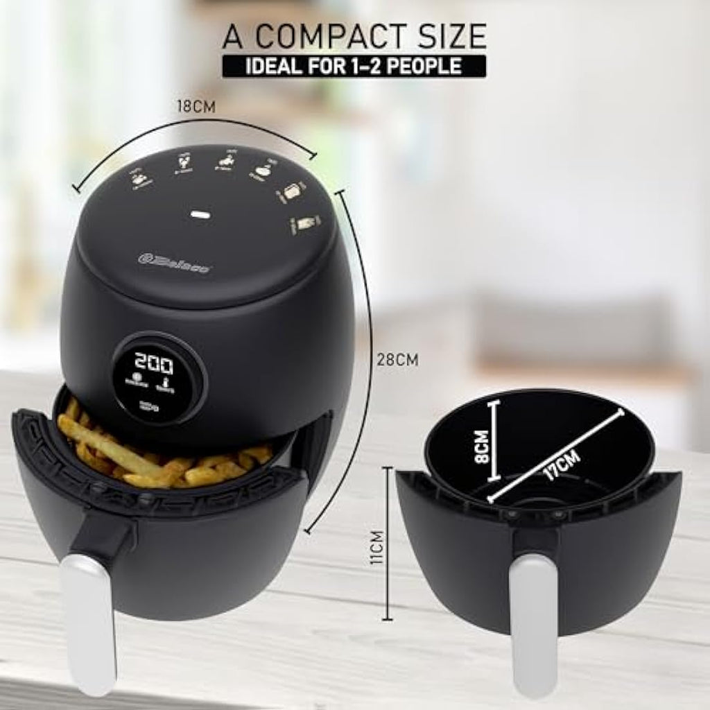 Belaco 2L Digital Air Fryer – Compact Rapid Air Cooker, Black