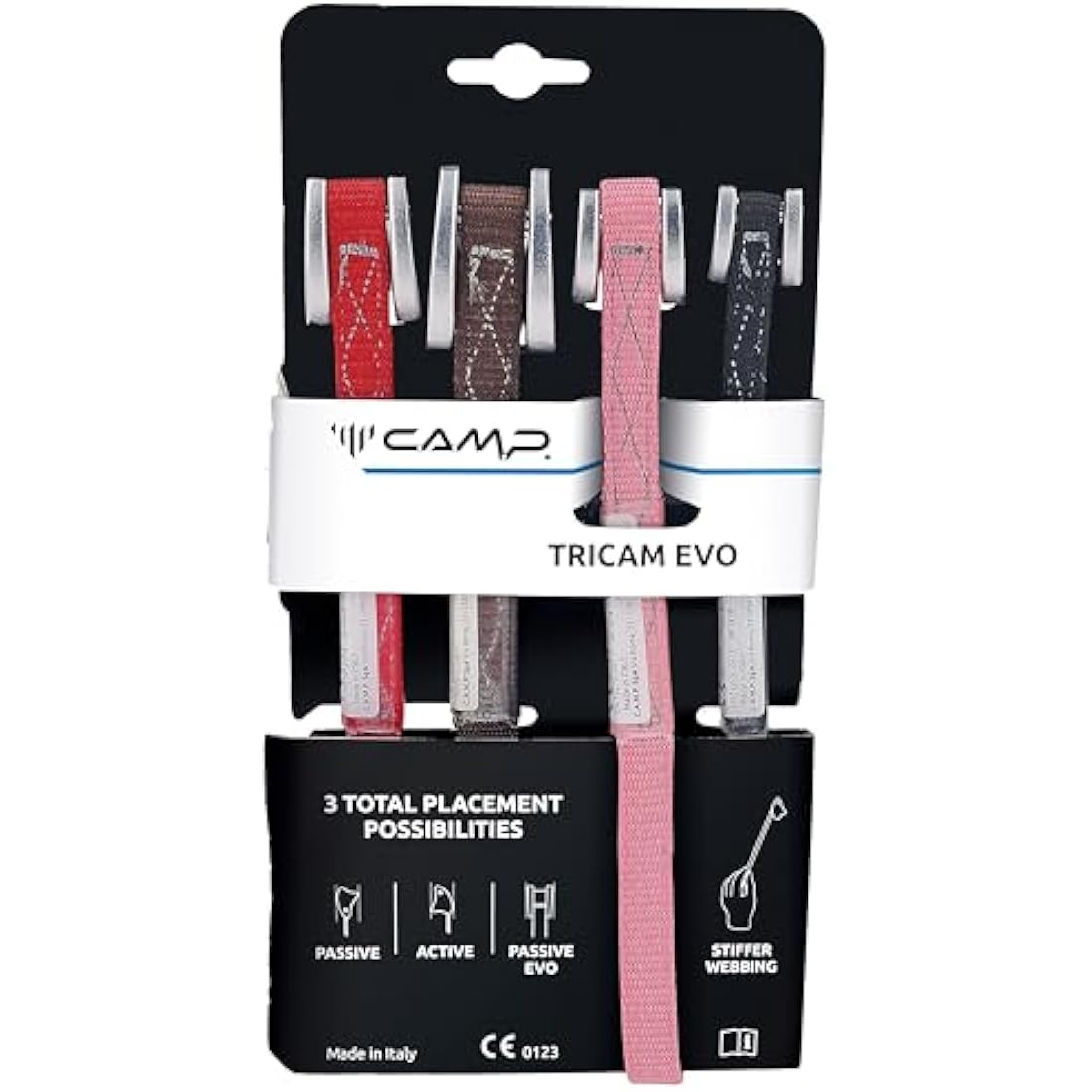 CAMP Tricam Evo Climbing Cam Set - 4 Pack Rock Protection Gear