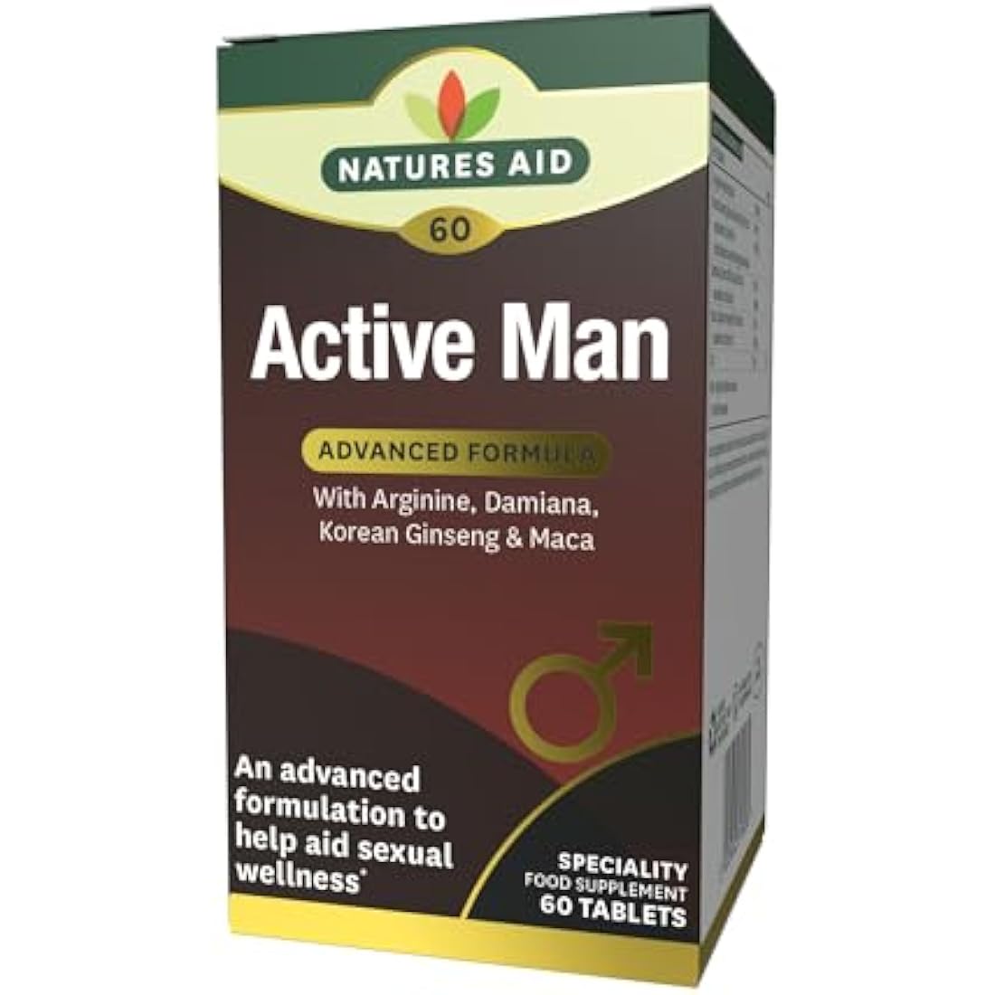 Natures Aid Active Man Supplement – Zinc, Maca & Ginseng – 60 Tablets