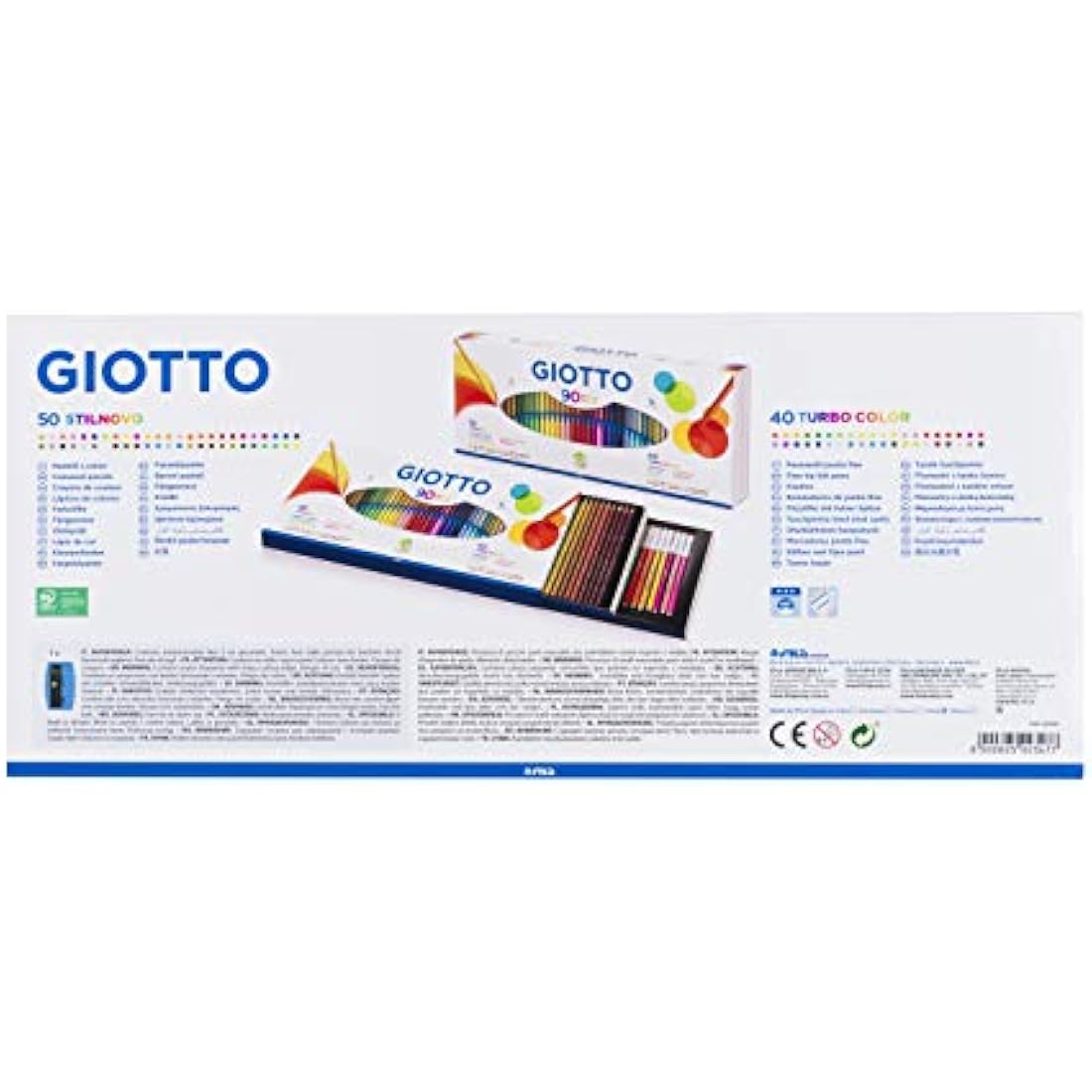Giotto 90pc Art Set – 40 Felt-Tip Pens & 50 Coloured Pencils Gift Box