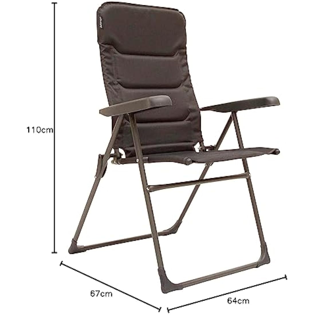 Vango Hampton Tall Folding Camping Chair - Excalibur Grey Outdoor Seat