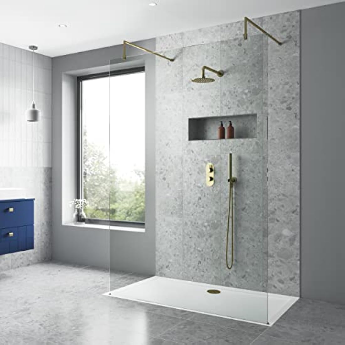 nuie Slip Resistant Rectangular Shower Tray - Matt White 900x1000mm