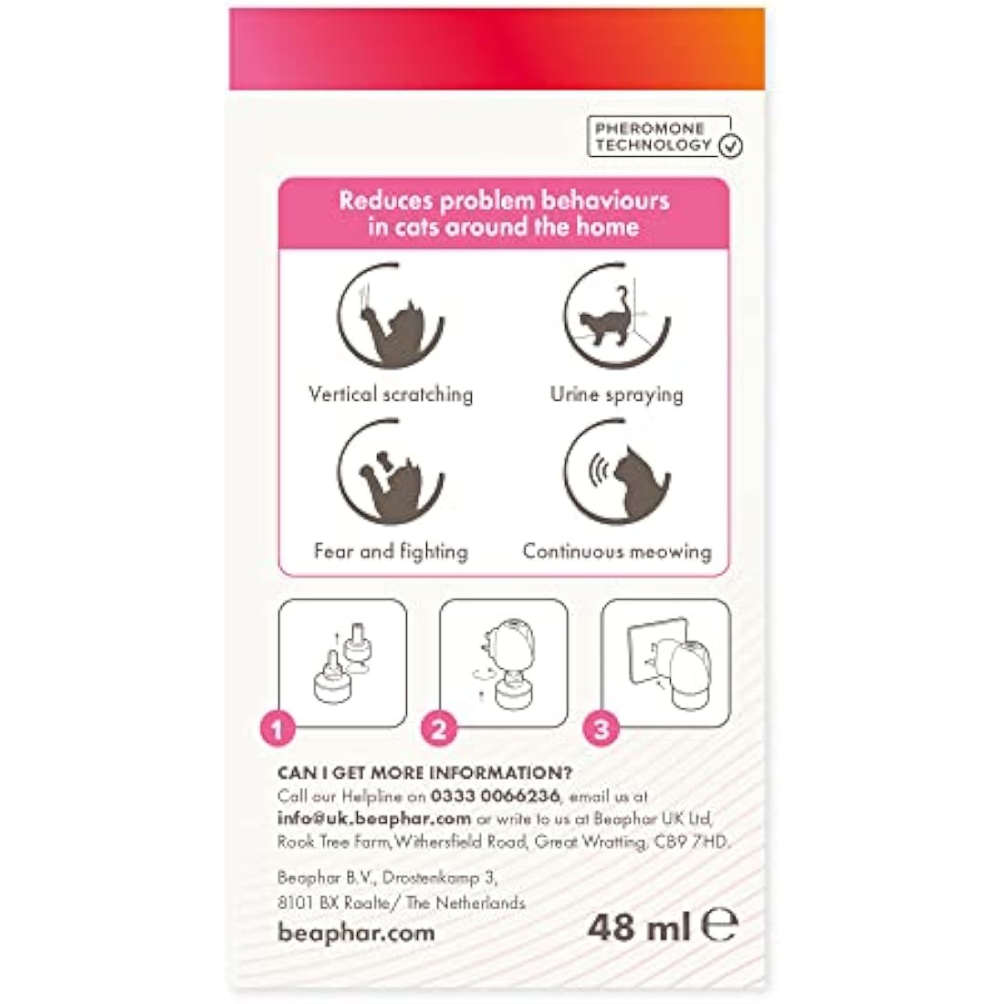 Beaphar CatComfort Calming Diffuser Refill | Pheromone Anxiety Relief