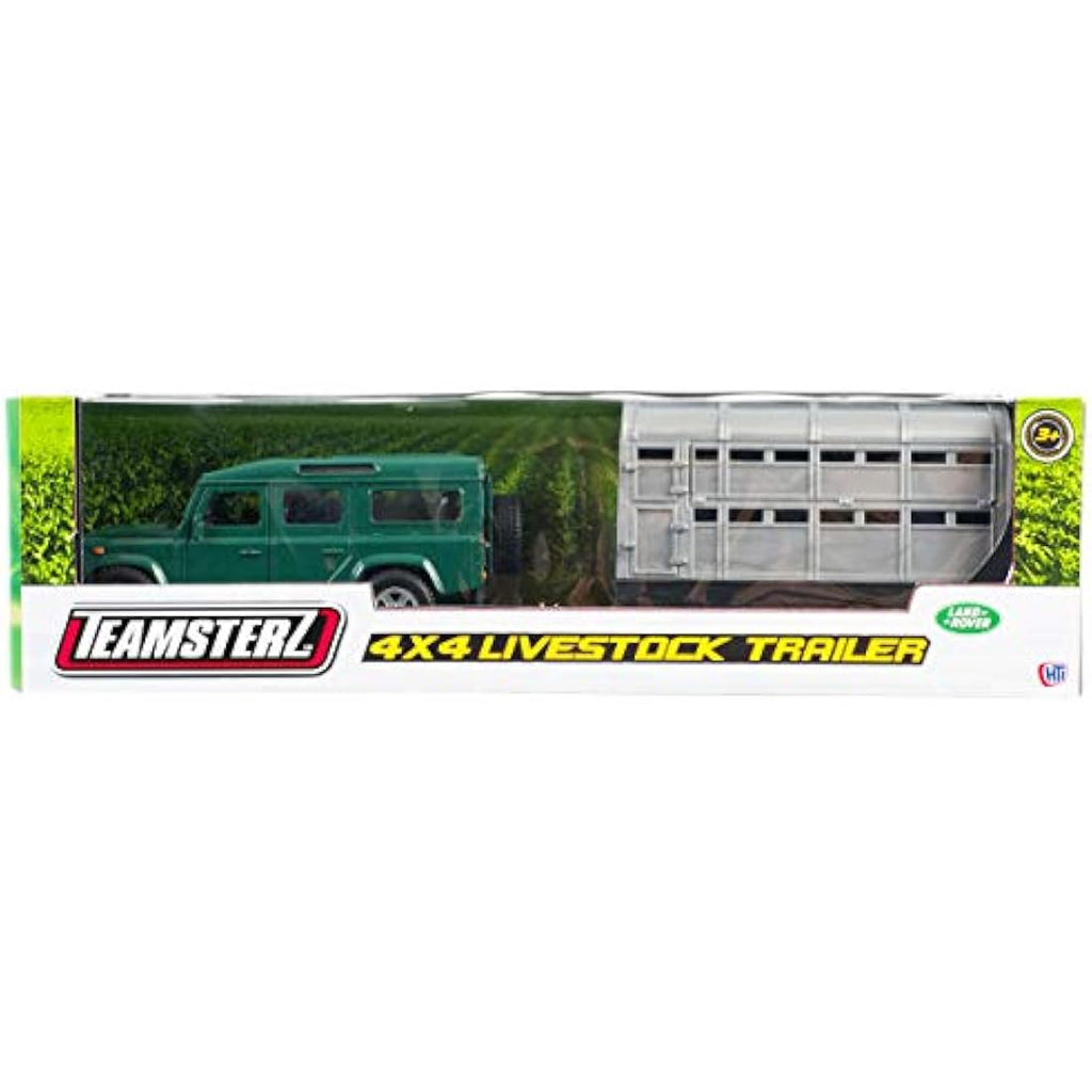 Teamsters 1:43 Scale Diecast Land Rover 4x4 with Livestock Trailer