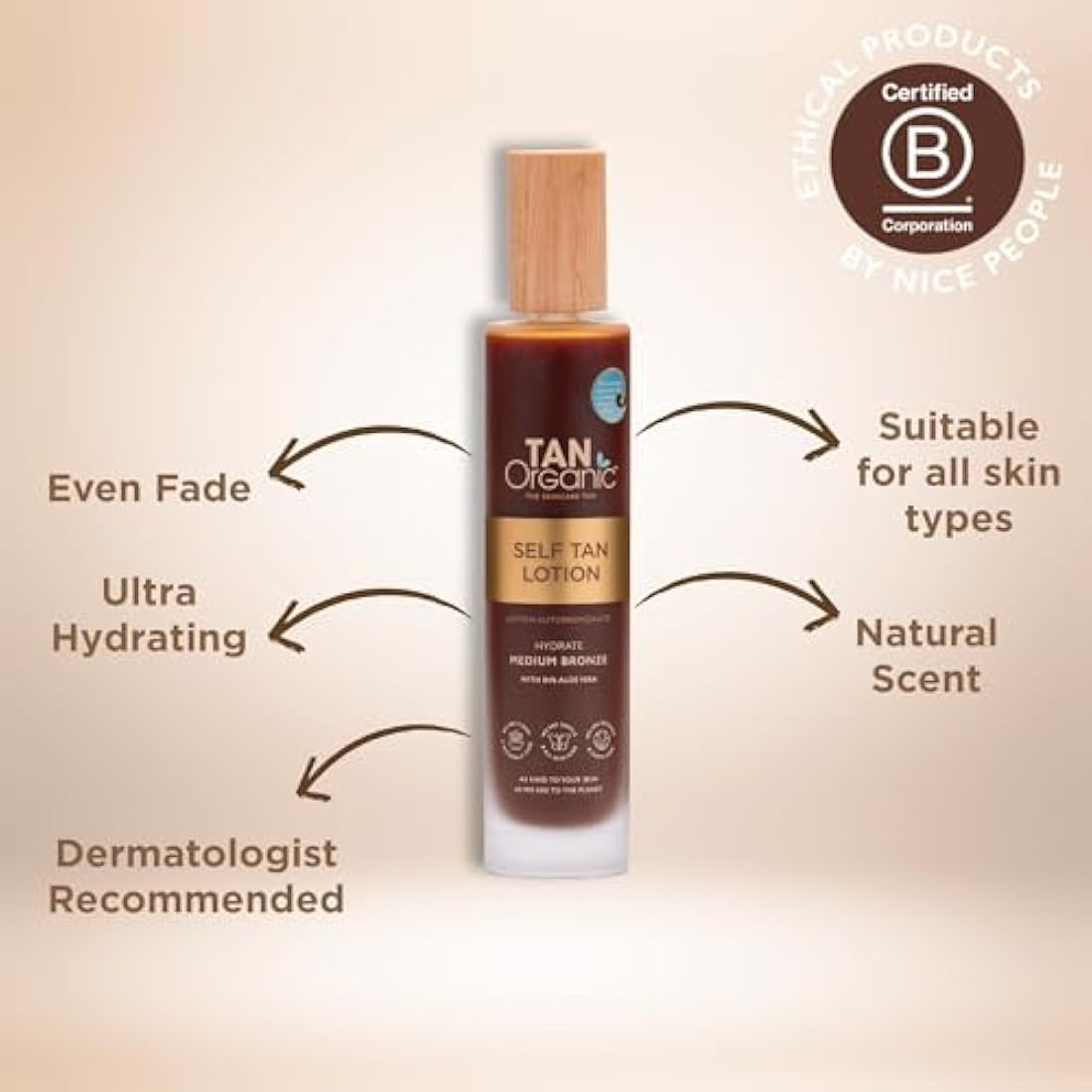 TanOrganic Self Tanning Lotion | Natural Vegan Fake Tan - 100ml