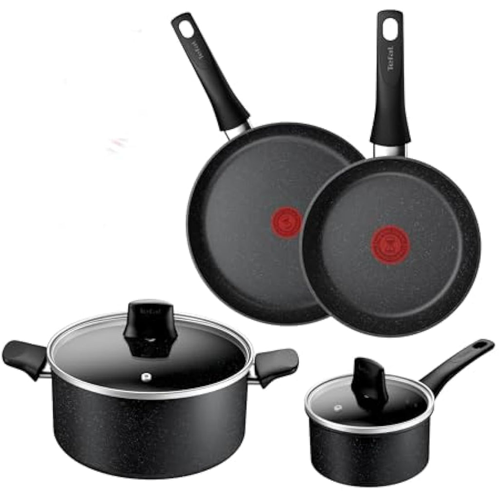 Tefal Titanium Stone Induction Non-Stick Cookware Set - 4 Piece | Metal Safe