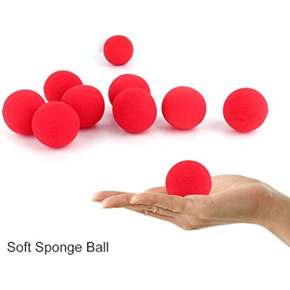 Magic Sponge Balls – 10Pcs Soft Red Finger Trick Props