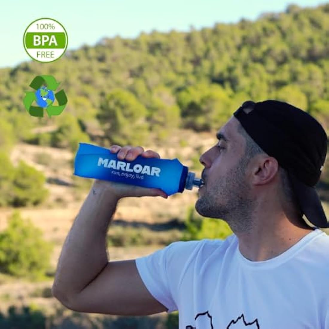 MARLOAR Soft Flask 500ml – Collapsible Running Water Bottle, 2 Pack