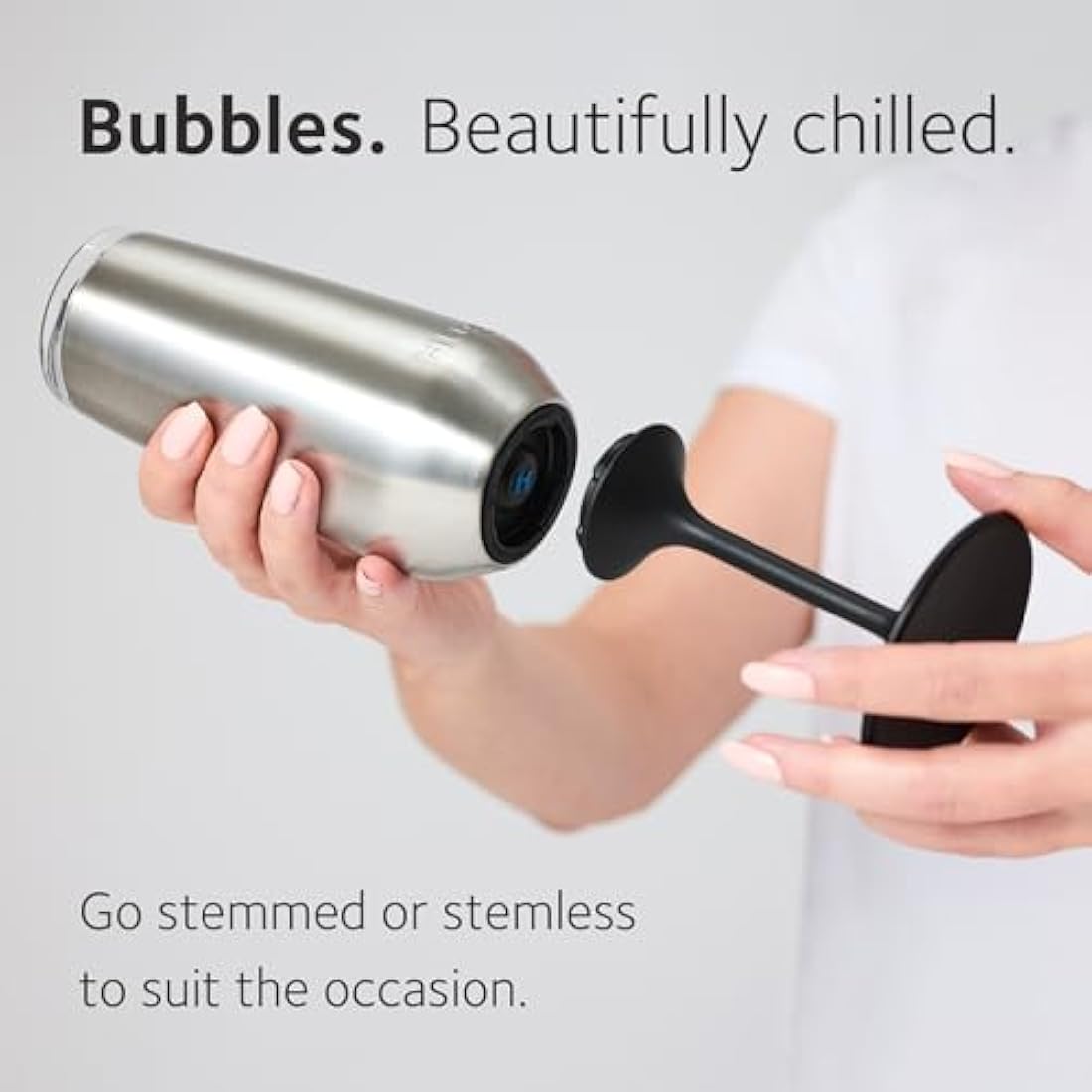 Huski Champagne Flute | Insulated Stainless Steel Tumbler with Lid - White