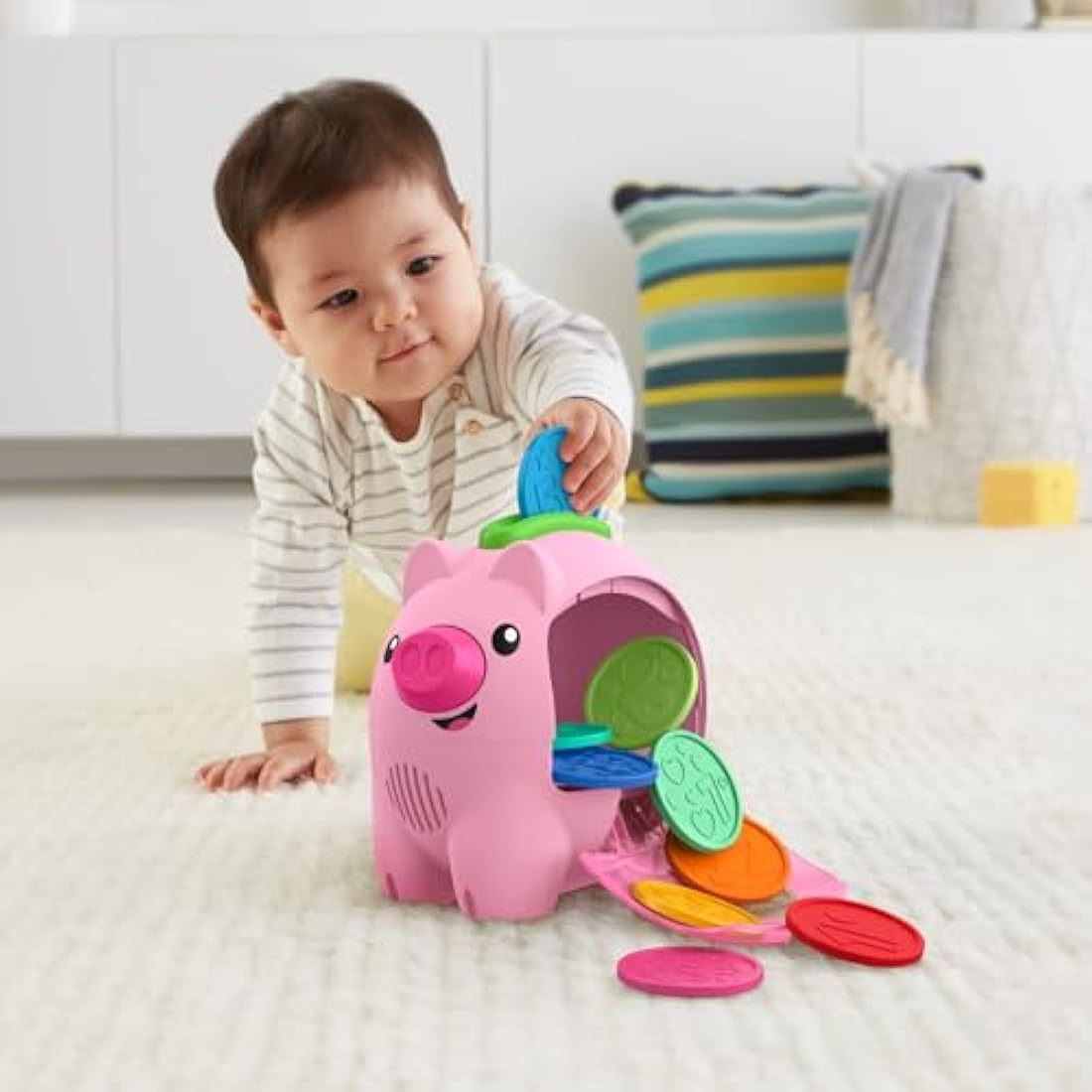 Fisher-Price Laugh & Learn Piggy Bank – Musical Counting Baby Toy