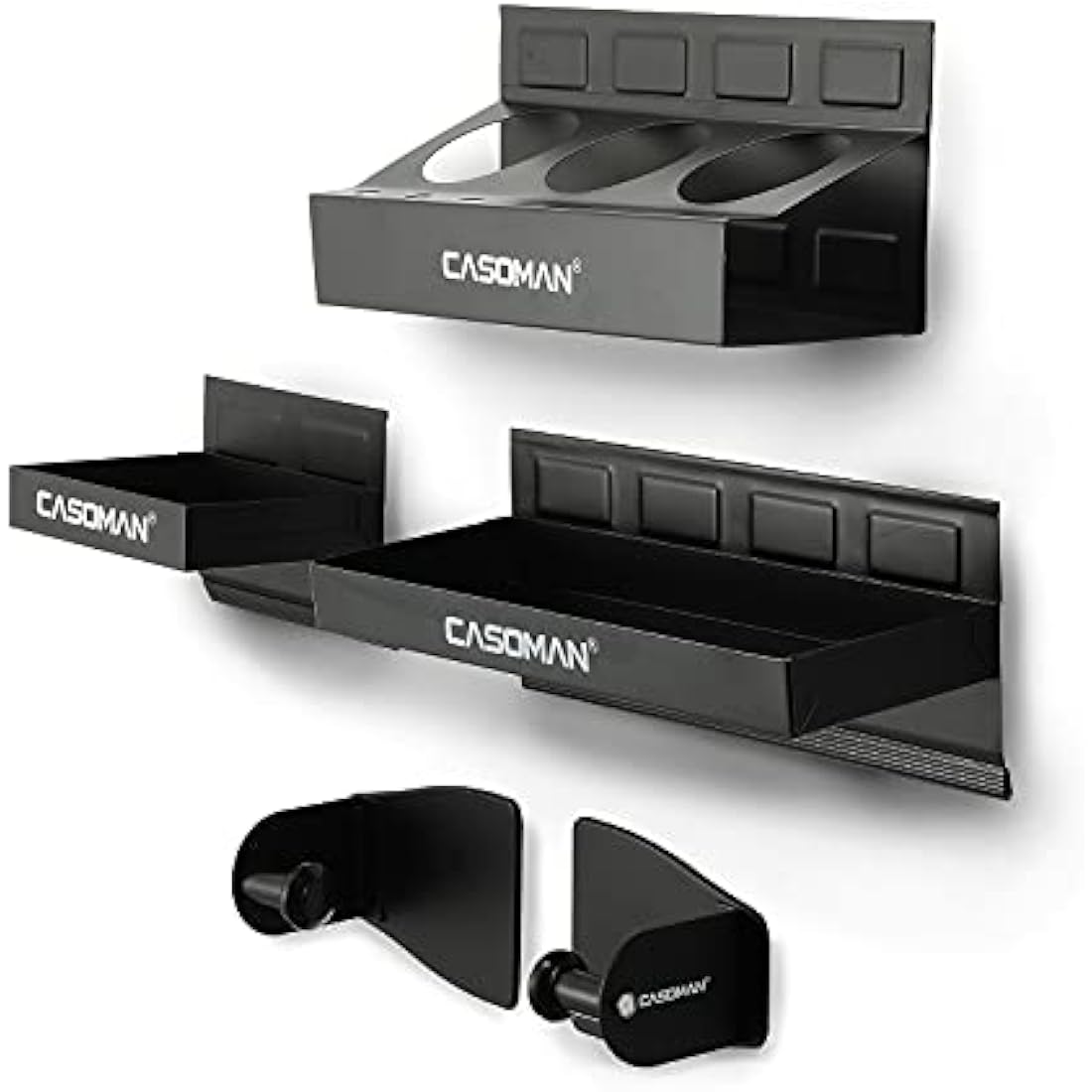 CASOMAN 4-Piece Magnetic Toolbox Shelf & Paper Towel Holder Set