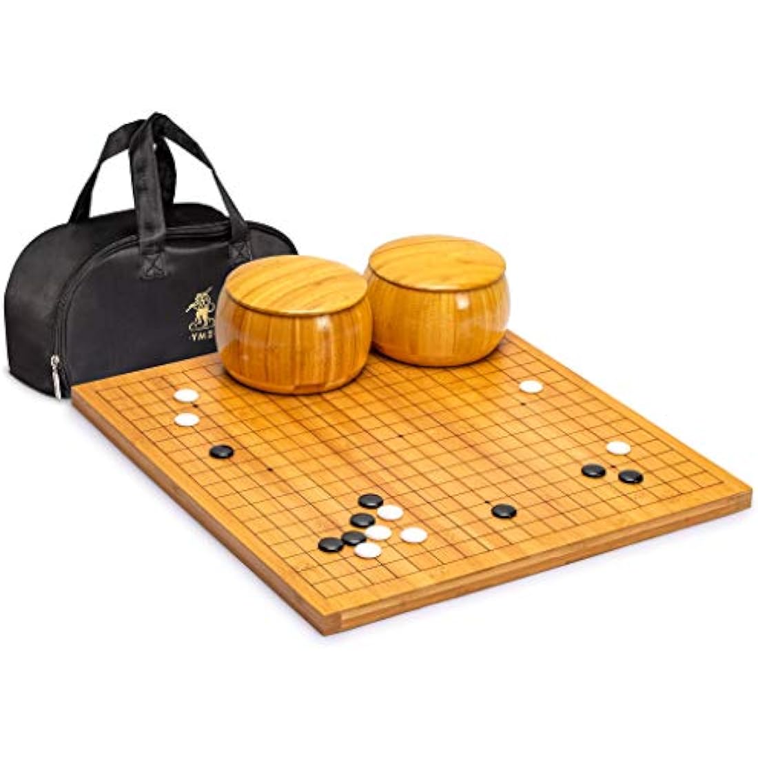 Bamboo Go Game Set - 19x19 Reversible Board & Melamine Stones