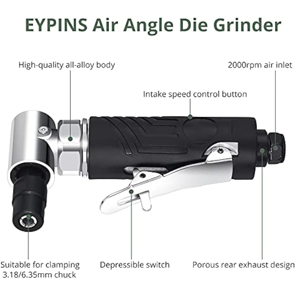 EYPINS Pneumatic Angle Die Grinder Kit | 20,000 RPM Air Polishing Tool