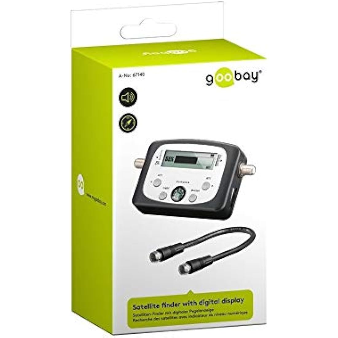 Goobay 67140 Digitaler Satelliten Finder – LCD-Anzeige & Kompass