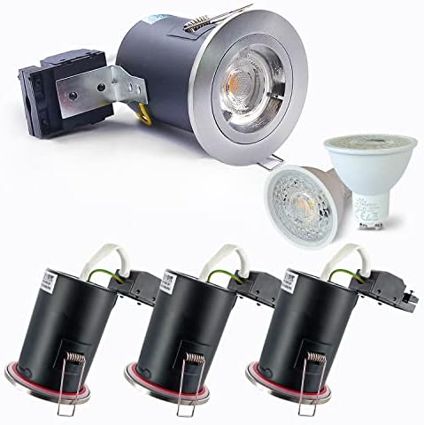 Sweier 90-Min Fire Rated GU10 LED Downlight | Satin Nickel 5W 3000K 4-Pack