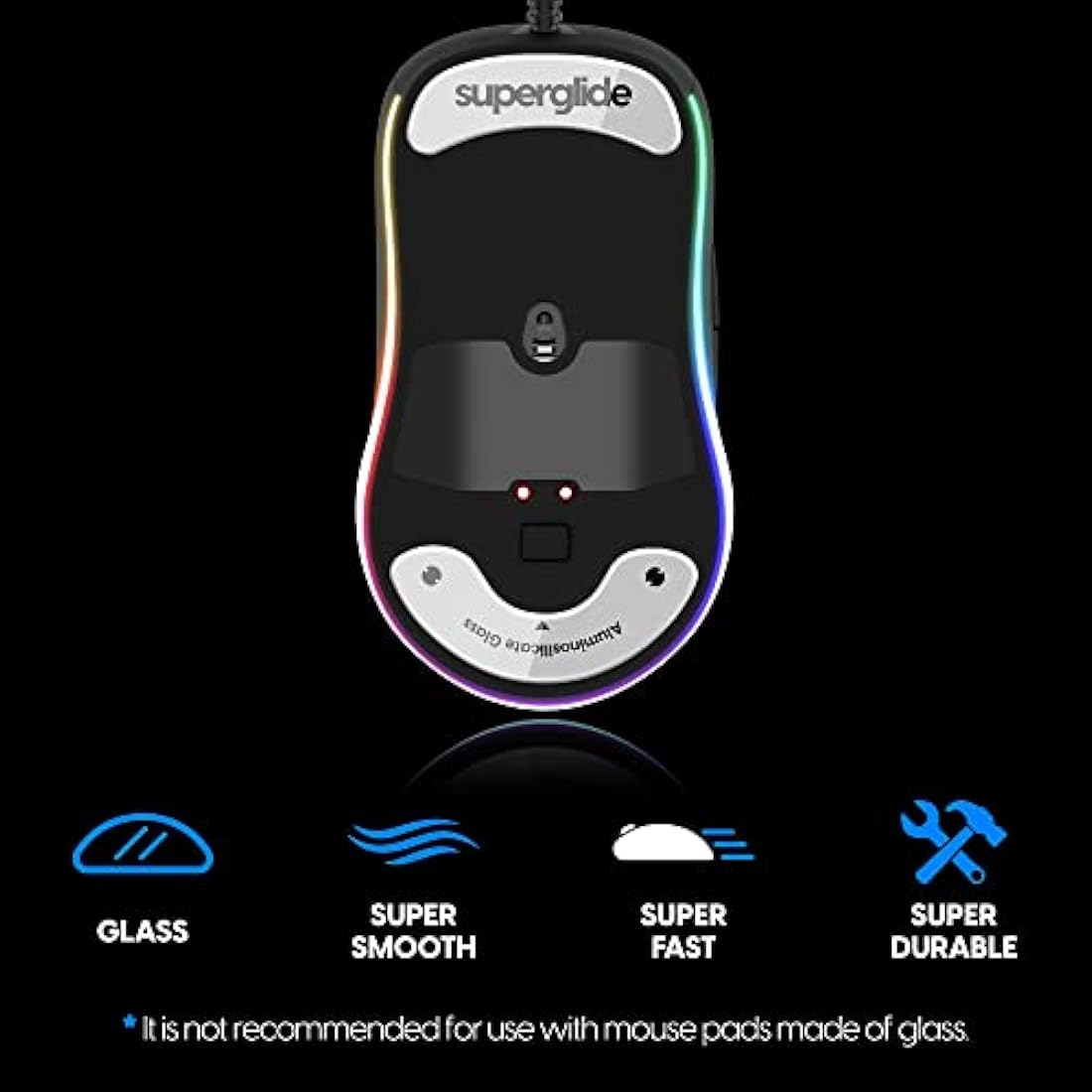 Superglide Glass Mouse Skates for Endgame Gear XM1r/XM1 RGB – White
