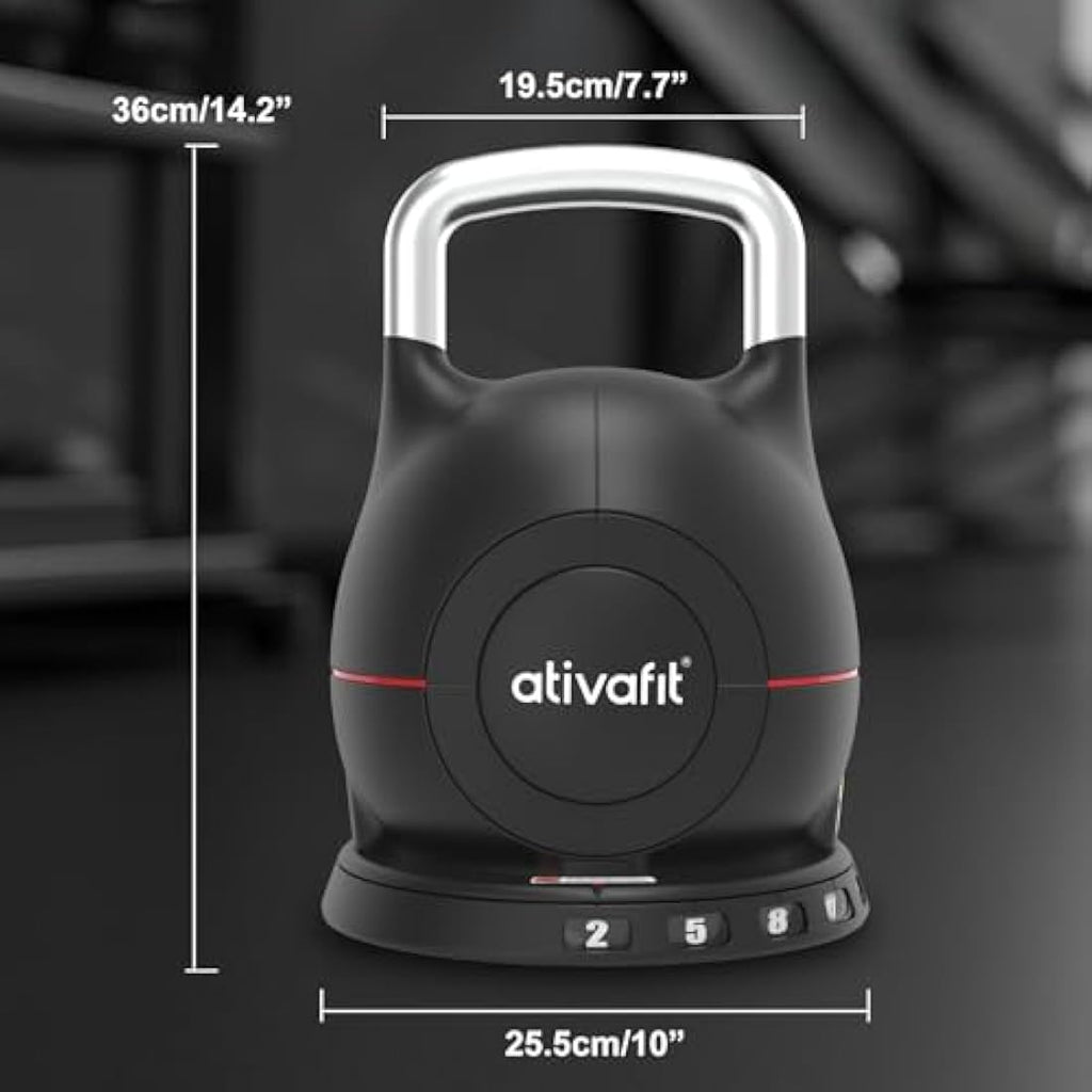 ATIVAFIT 20kg Adjustable Kettlebell – 7-in-1 Home Gym Strength Training