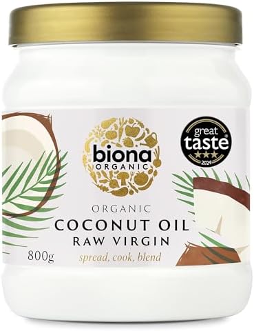 Biona Organic Raw Virgin Coconut Oil – 800g Cold-Pressed Cooking & Beauty