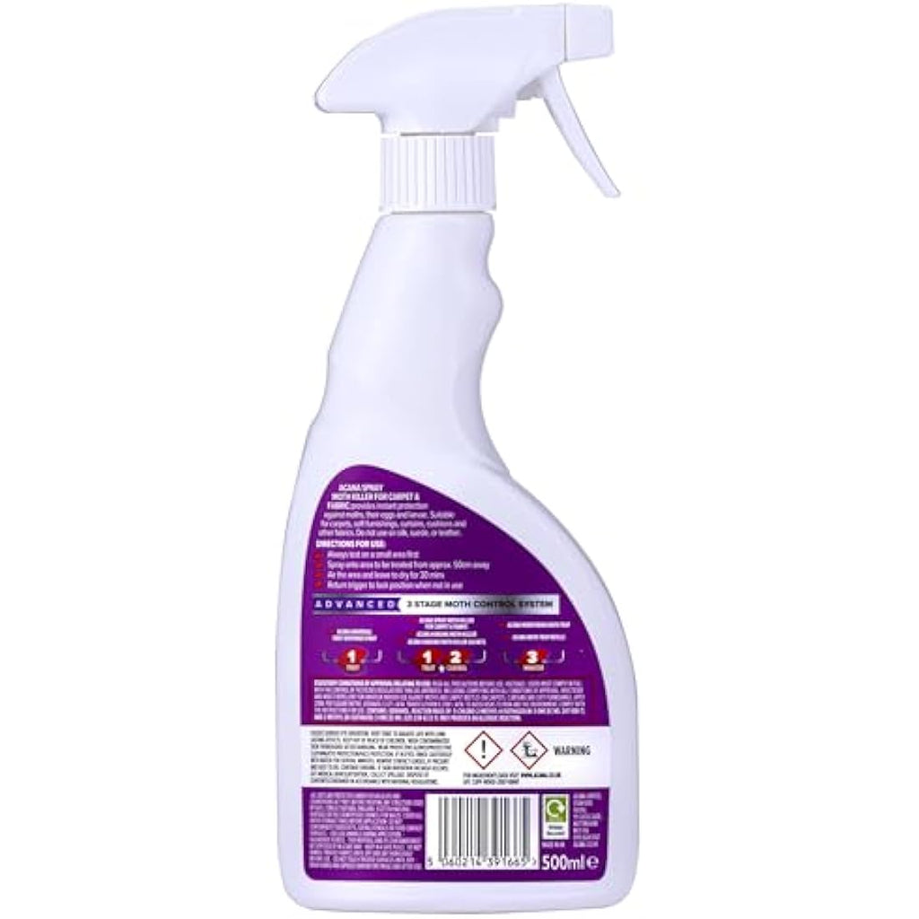 Acana Moth Killer Spray – Lavender Carpet & Fabric Freshener – 500ml