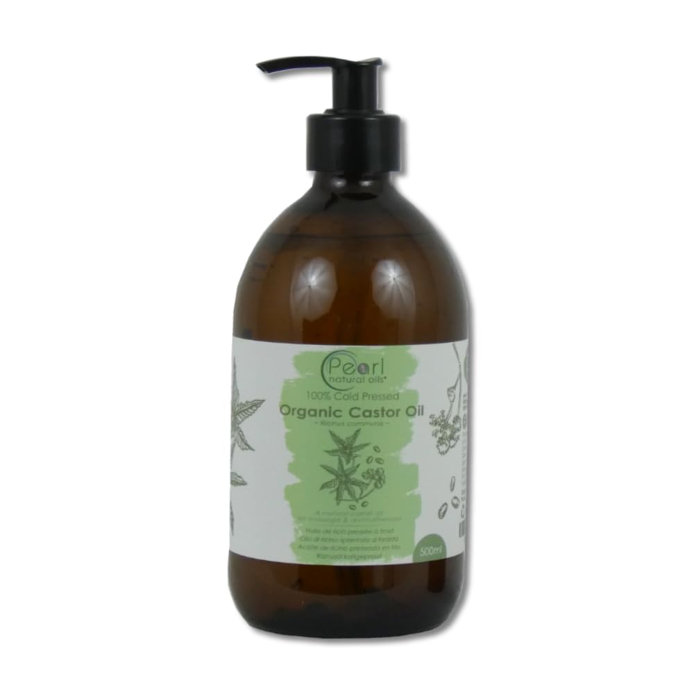 Organic Cold Pressed Castor Oil – 500ml Glass Bottle & Pump