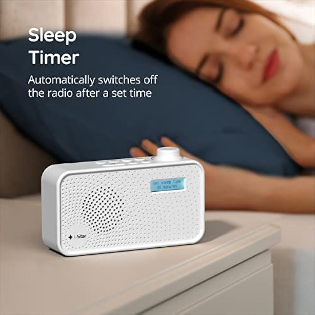 iStar Portable DAB/DAB+ & FM Digital Radio | Battery or Mains - White