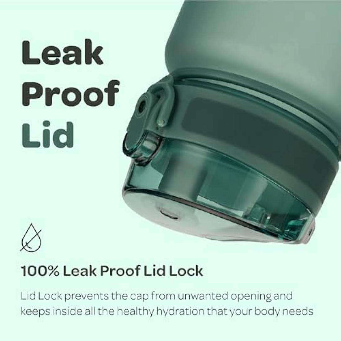 Hydracy 1L Water Bottle with Time Marker – BPA Free Leakproof Gym Bottle