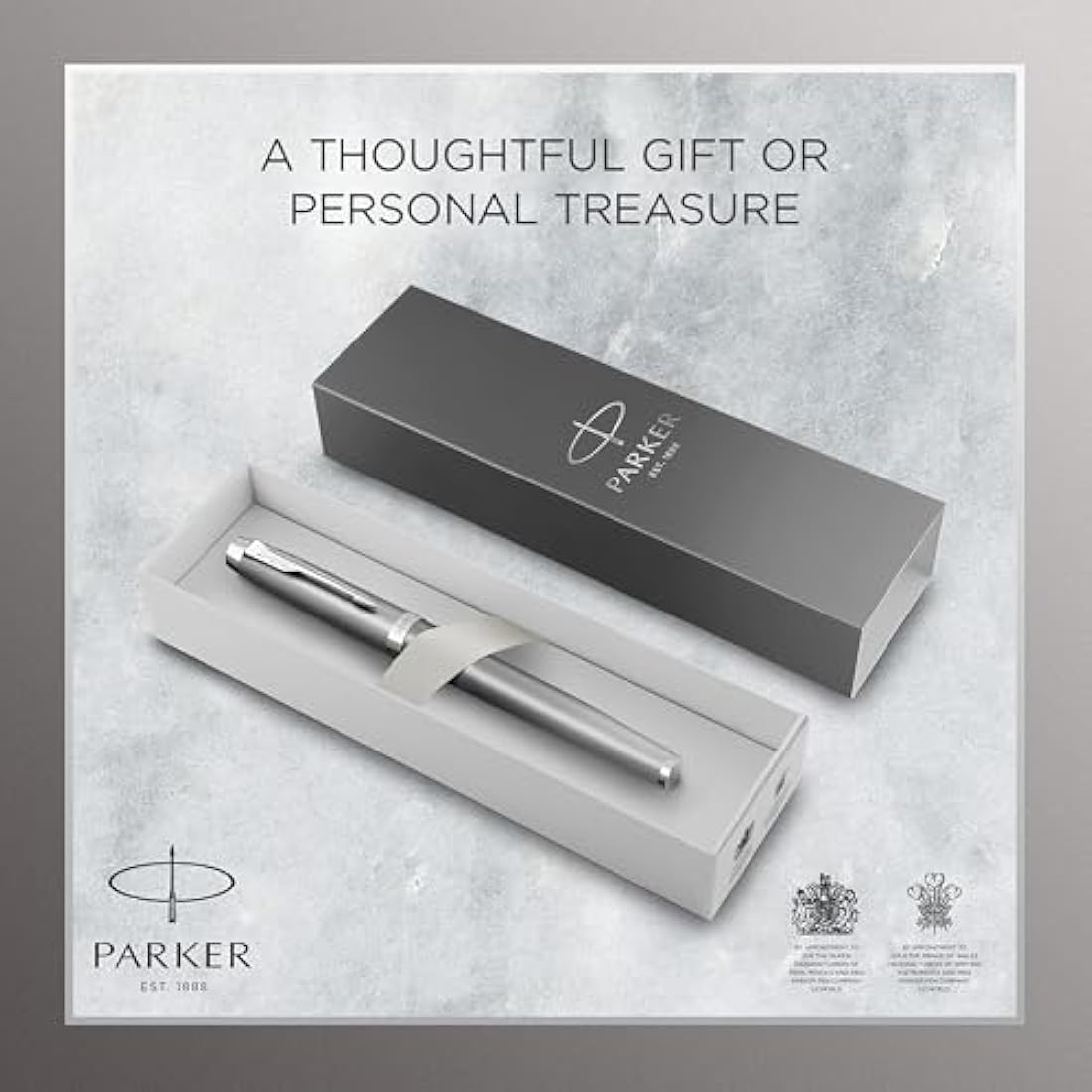 Parker IM Fountain Pen – Grey Gradient with Chrome Trims, Fine Nib