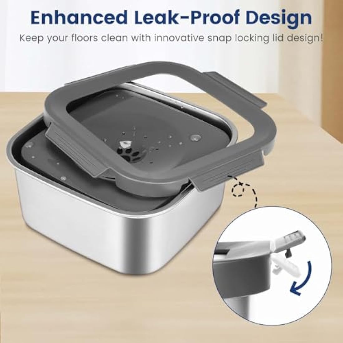 PETTOM 4.5L Stainless Steel Dog Water Bowl – Non-Spill & Splash Proof