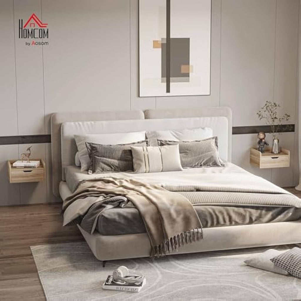 Jolof Store Floating Nightstand Set of 2 - Wall Mounted Bedside Table